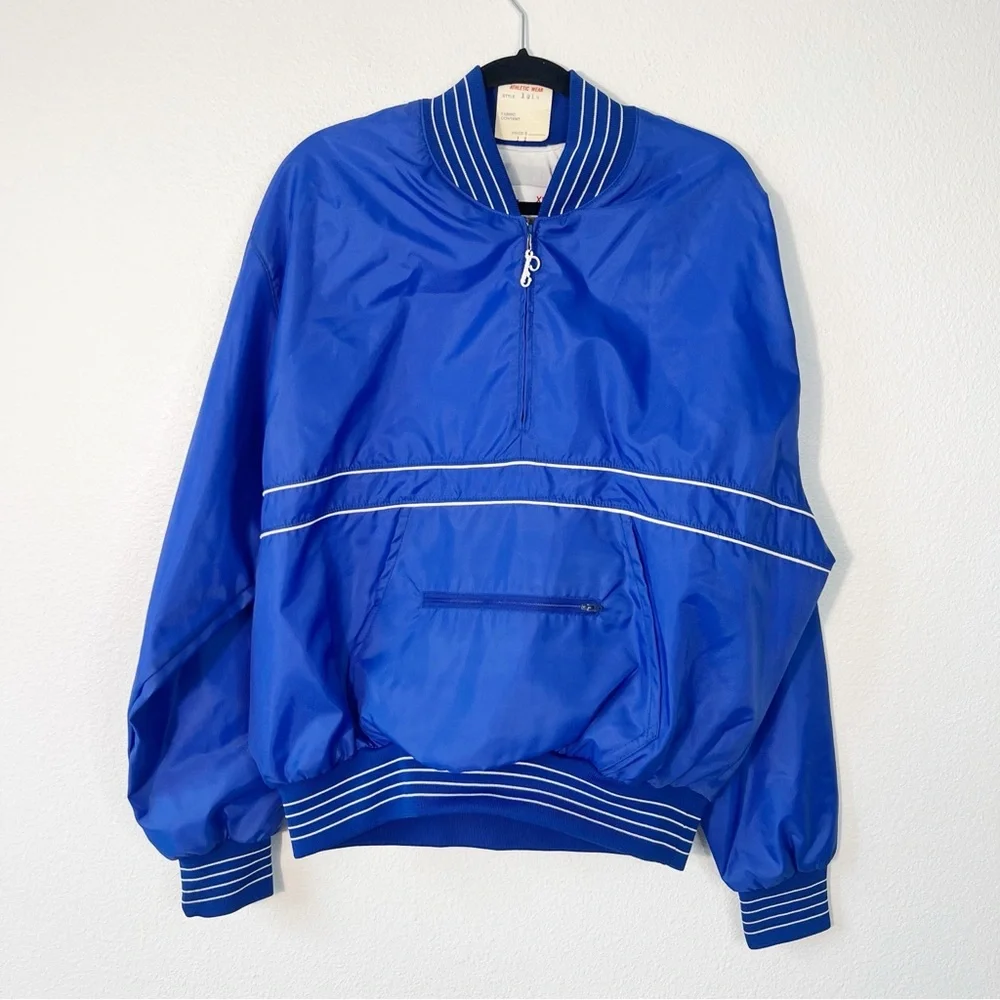 VTG Speedline Athletic Wear Jacket Size XL Blue Streetwear Pullover 1/4 Zip NEW